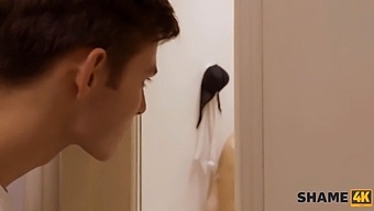 A Young Man Joins An Older Blonde In The Shower And Engages In Sexual Activity