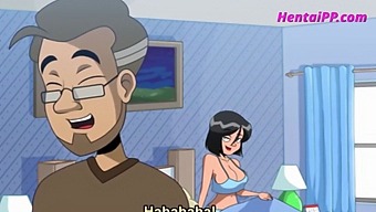 Stepson Gets Help From Busty Mommy In This Cartoon.
